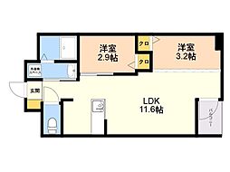 INFINITYGRANDE 2LDKの間取図画像