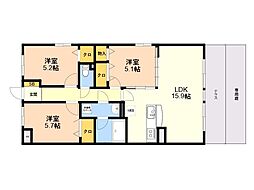 Canoa 3LDKの間取図画像