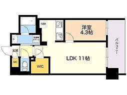 RJRプレシア大橋駅前 1LDKの間取図画像