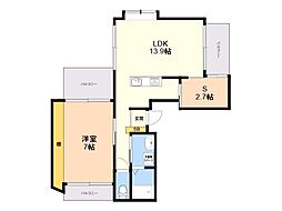 TREES 1SLDKの間取図画像
