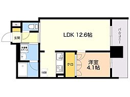 RJRプレシア大橋駅前 1LDKの間取図画像