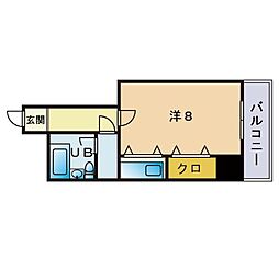 K.ステーション大橋 ワンルームの間取図画像