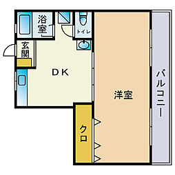野間リッチハイツ 1DKの間取図画像