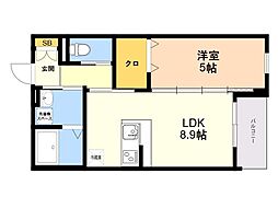 robot home 高宮 1LDKの間取図画像