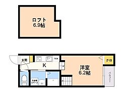 シャレオ井尻4 1Kの間取図画像