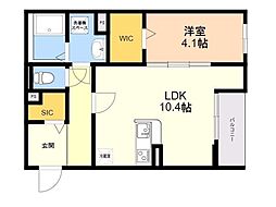 ガレア高宮 1LDKの間取図画像