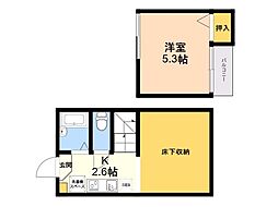 メゾン・ソレイユ井尻 1Kの間取図画像