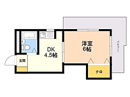 JOビル 1DKの間取図画像