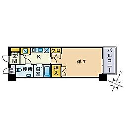 コンフォール高宮東 1Kの間取図画像