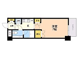 コンフォール高宮東 1Kの間取図画像