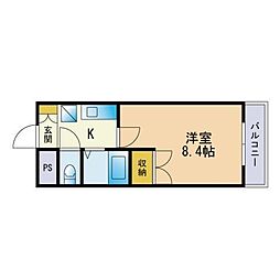 ジュネスドミール 1Kの間取図画像