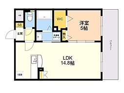 シエラハウス 1LDKの間取図画像