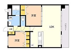 アネシス福重 2LDKの間取図画像