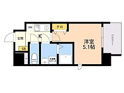 Ｌｉｖｅ　Ｃａｓａ　姪浜 401 4階1Kの間取り