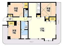 朝日プラザ小戸リバージュ 3LDKの間取図画像