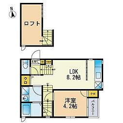コンフォートベネフィス姪浜アリア 1LDKの間取図画像