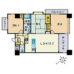 アクシス愛宕 3LDKの間取図画像