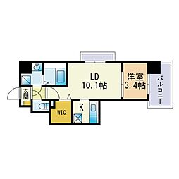 レイクレスト 1LDKの間取図画像