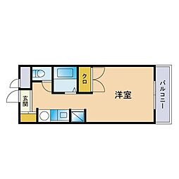 フォルム姪浜 1Kの間取図画像