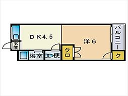 メゾンライフB 1DKの間取図画像