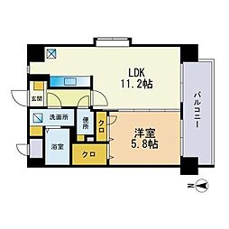 シャトーラフルール 1LDKの間取図画像