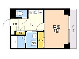 SOLEIL ATAGO 1Kの間取図画像