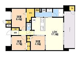 S-RESIDENCE愛宕SOUTH 3LDKの間取図画像