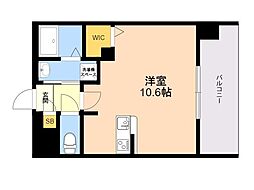 LIBTH姪浜 ワンルームの間取図画像