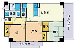 セザール姪浜 3LDKの間取図画像