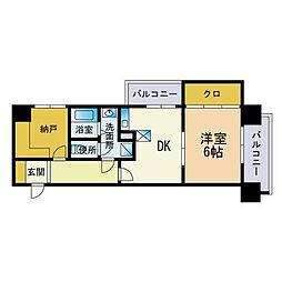 ラフィーネ姪浜 1SDKの間取図画像