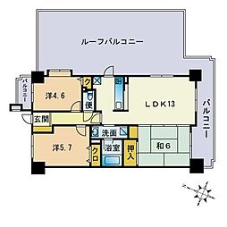 アンピール第5新室見 3LDKの間取図画像