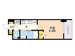 アスミール伊都 1Kの間取図画像