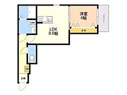 フォレスト横浜 1LDKの間取図画像