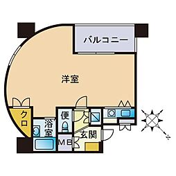 福吉リゾートエクセル55 ワンルームの間取図画像
