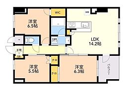 S-レジデンス伊都Attirant 3LDKの間取図画像