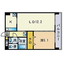 クラジューペール 1LDKの間取図画像