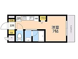 ビレッジ九大前 ワンルームの間取図画像