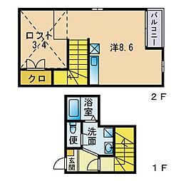 ロザリオカーサ7 ワンルームの間取図画像