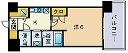 クレシア弐番館 1Kの間取図画像
