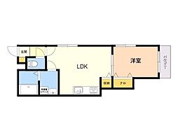 プレチサメンテ今宿駅前 1LDKの間取図画像