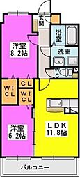アンソレイユ 2LDKの間取図画像