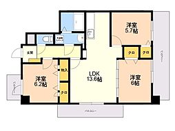 グリーンスクエア 3LDKの間取図画像