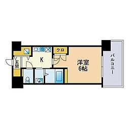 クレシア弐番館 1Kの間取図画像