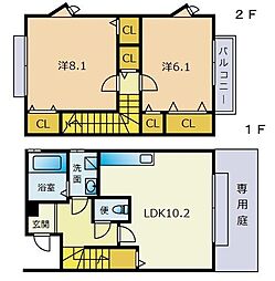 ガーデンコートM 2LDKの間取図画像