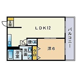 ラフィーネ横浜 1LDKの間取図画像