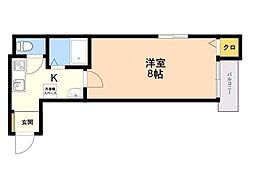 セレブマンション今宿 1Kの間取図画像