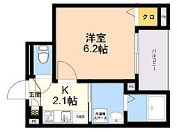 新築robot home 今宿 1Kの間取図画像