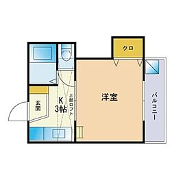 レジデンス友丘 1Kの間取図画像