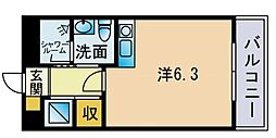 プランドール別府 ワンルームの間取図画像