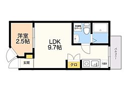 ガレット大池通り 1LDKの間取図画像
